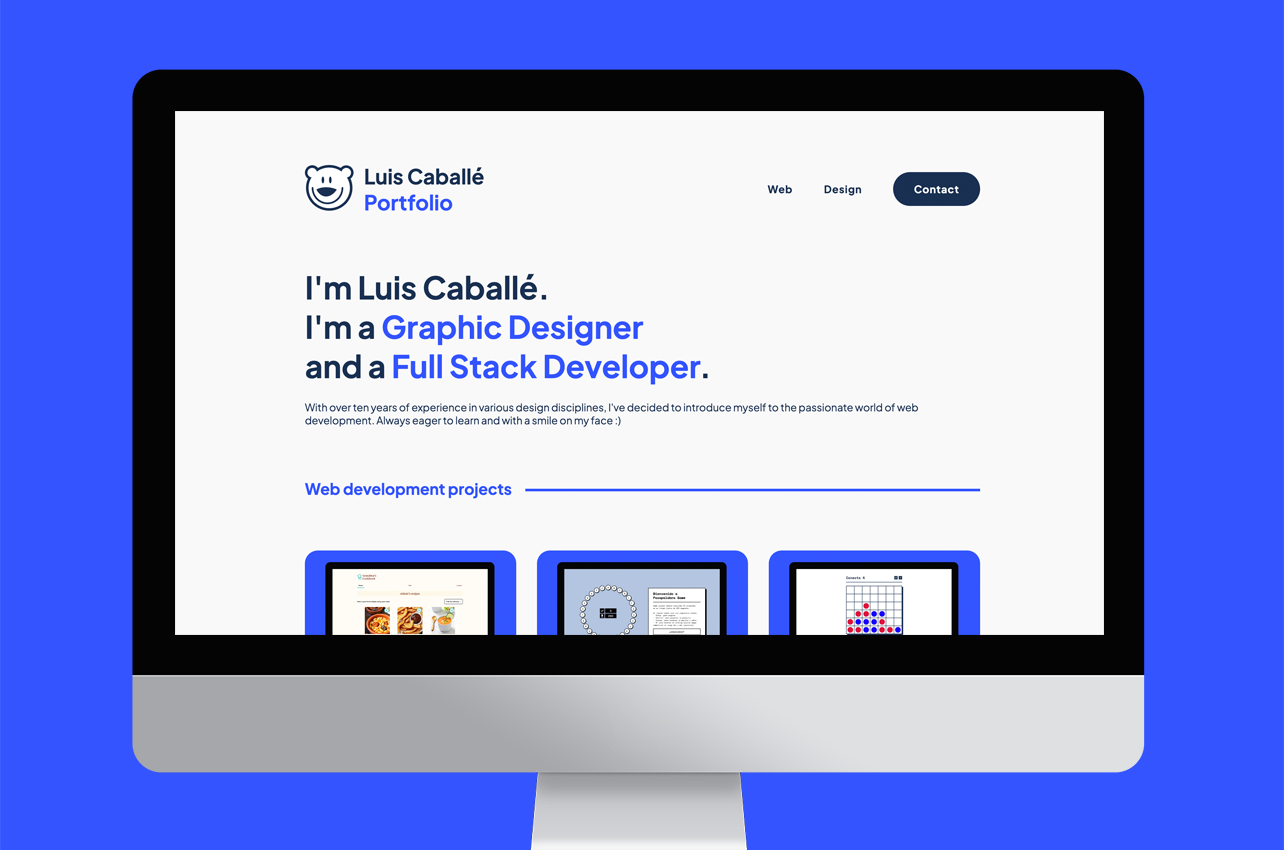 Luis Caballe's portfolio screenshot